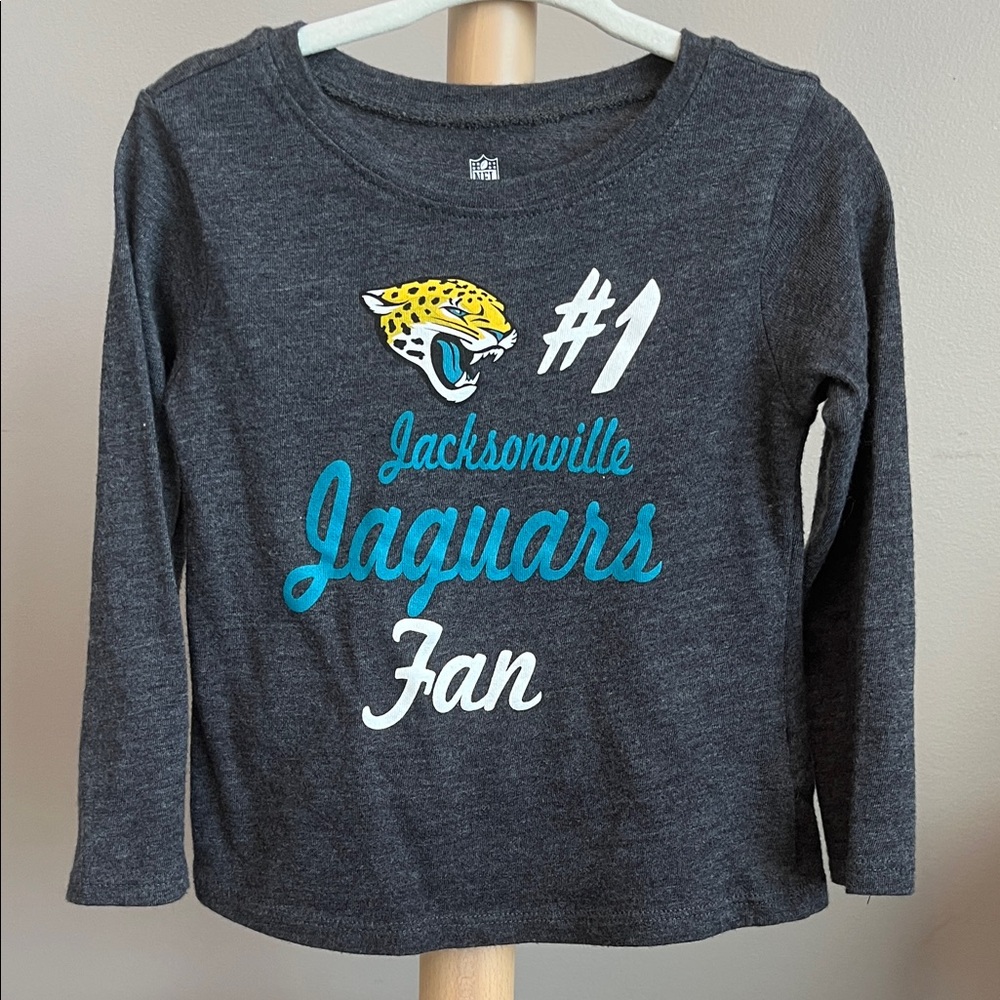 NFL Team Jacksonville Jaguars Fan Kids Long Sleeve Shirt - Gray 2T